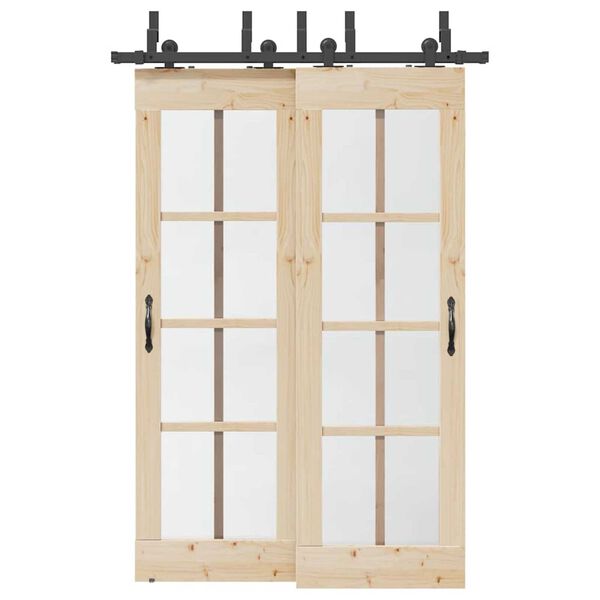 vidaXL Kit de quincaillerie de porte coulissante 152,5 cm acier noir