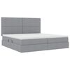 vidaXL Lit avec rangement et matelas Gris clair 200 x 200 cm Polyester