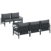 vidaXL Ensemble de canap&eacute; de jardin 6 pc Noir Acier