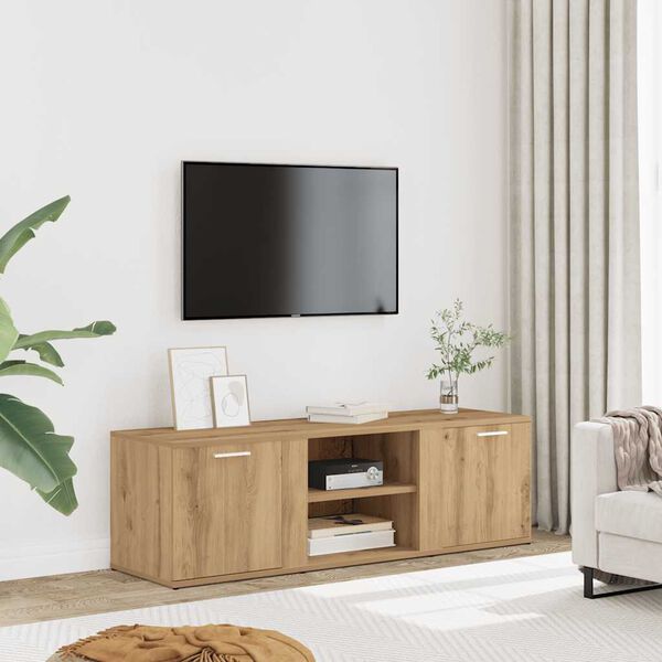 vidaXL Meuble TV ch&ecirc;ne artisanal 120x34x37 cm bois d'ing&eacute;nierie