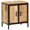 vidaXL Armoire lavabo de salle de bain bois massif de manguier et fer