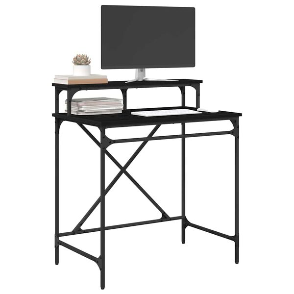 vidaXL Bureau Ch&ecirc;ne noir 80 x 50 x 90 cm Bois d'ing&eacute;nierie