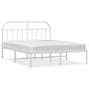 vidaXL Cadre de lit m&eacute;tal sans matelas et t&ecirc;te de lit blanc 183x213 cm