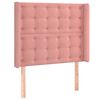 vidaXL T&ecirc;te de lit avec oreilles Rose 93x16x118/128 cm Velours