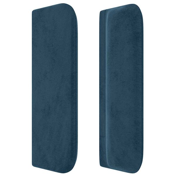 vidaXL T&ecirc;te de lit avec oreilles Bleu fonc&eacute; 183x16x78/88 cm Velours