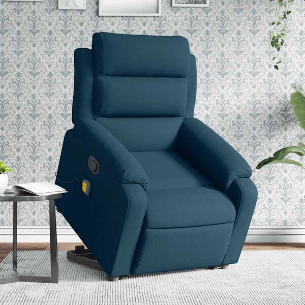 vidaXL Fauteuil de massage inclinable Bleu Velours