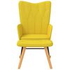 vidaXL Chaise &agrave; bascule avec tabouret Jaune moutarde Tissu