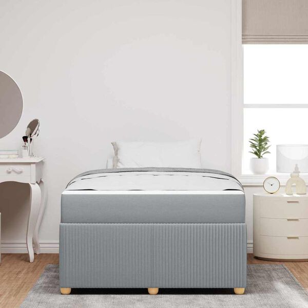 vidaXL Cadre de lit avec matelas Gris clair 120 x 200 cm tissu