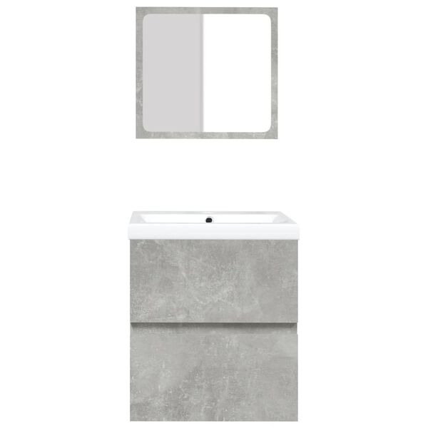 vidaXL Armoire lavabo de salle de bain et bassin et miroir Gris béton