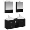 vidaXL Ensemble de mobilier de salle de bain 5 pcs Ch&ecirc;ne noir