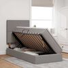 vidaXL Lit avec rangement et LED avec LED Taupe 90 x 200 cm Polyester