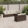 vidaXL Salon de jardin avec coussins 7 pcs marron r&eacute;sine tress&eacute;e