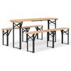 vidaXL Ensemble de tables &agrave; bi&egrave;re pliantes 3 pcs bois massif de sapin