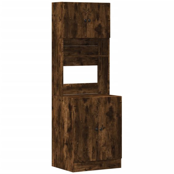 vidaXL Armoire de cuisine chêne fumé 60x50x180 cm bois d'ingénierie