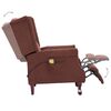vidaXL Fauteuil inclinable de massage Marron Tissu