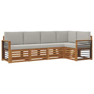 vidaXL Ensemble de canap&eacute; d'angle 5 pcs Gris Naturel et Clair
