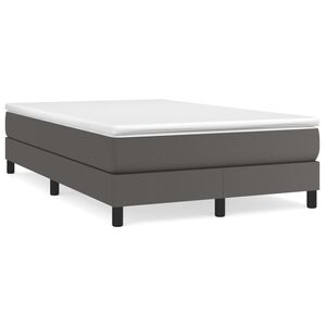vidaXL Sommier &agrave; lattes de lit avec matelas Gris 120x200 cm Similicuir