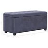 vidaXL Pouf de rangement 87,5 cm Gris Similicuir daim