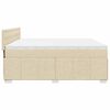 vidaXL Sommier &agrave; lattes de lit avec matelas Cr&egrave;me 200x200 cm Tissu