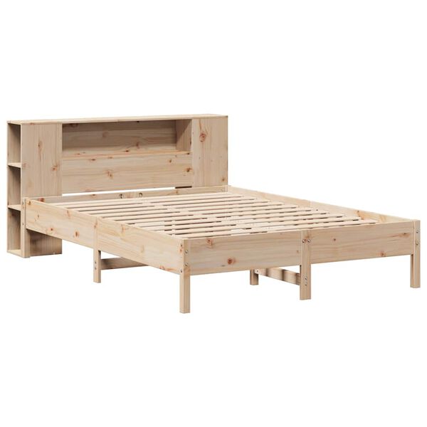 vidaXL Lit biblioth&egrave;que sans matelas 140x190 cm bois de pin massif
