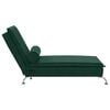 vidaXL Chaise longue de massage avec traversin vert fonc&eacute; velours