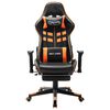 vidaXL Chaise de jeu avec repose-pied Noir et orange Cuir artificiel