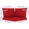 vidaXL Salon de jardin 5 pcs avec coussins rouge