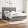 vidaXL Sommier &agrave; lattes de lit avec matelas Gris fonc&eacute; 160x200cm Tissu