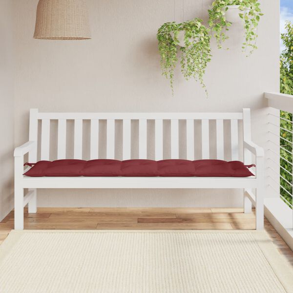 vidaXL Coussin de banc de jardin rouge bordeaux mélangé tissu
