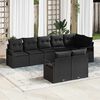 vidaXL Ensemble de canap&eacute; de jardin avec coussin 8 pcs Noir polyrotin