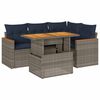 vidaXL Salon de jardin 5 pcs avec coussins gris r&eacute;sine tress&eacute;e