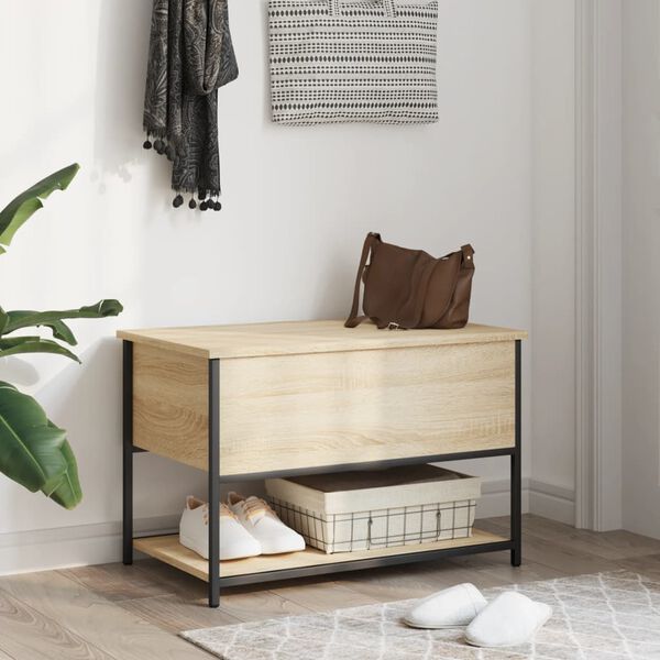 vidaXL Banc de rangement ch&ecirc;ne sonoma 70x42,5x47 cm bois d'ing&eacute;nierie
