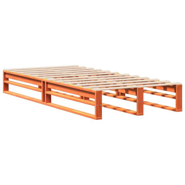 vidaXL Cadre de lit sans matelas cire marron 90x200 cm bois pin massif