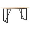vidaXL Table &agrave; manger cadre en O 160x80x75,5 cm bois pin massif acier
