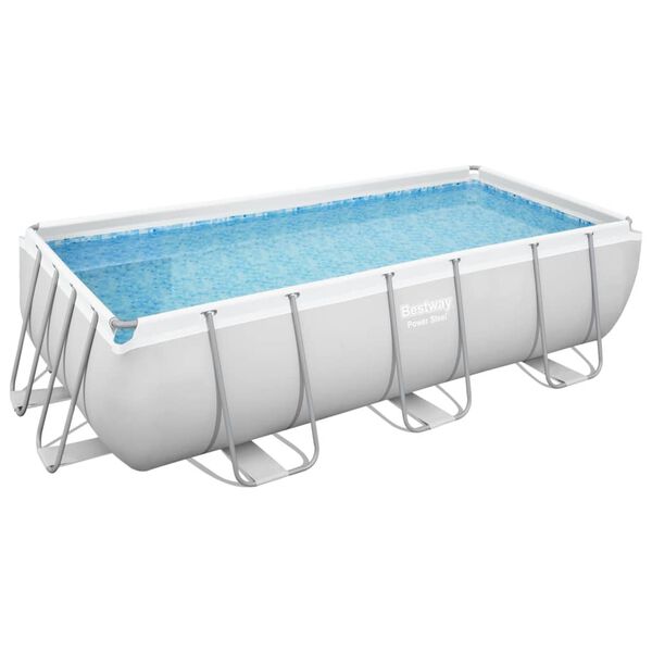 Bestway Ensemble de piscine Power Steel rectangulaire 404x201x100 cm