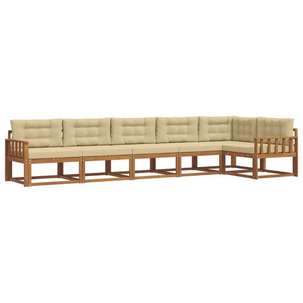 vidaXL Ensemble de canap&eacute;s d'ext&eacute;rieur 6 pcs Naturel et Beige