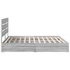 vidaXL Lit de Rangement Gris Sonoma 200 x 200 cm Bois d'ing&eacute;nierie