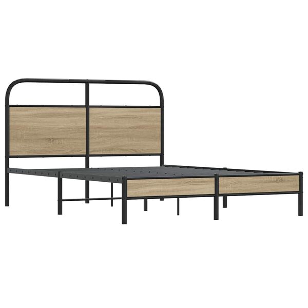 vidaXL Cadre de lit sans matelas 120x200 cm chêne fumé bois ingénierie