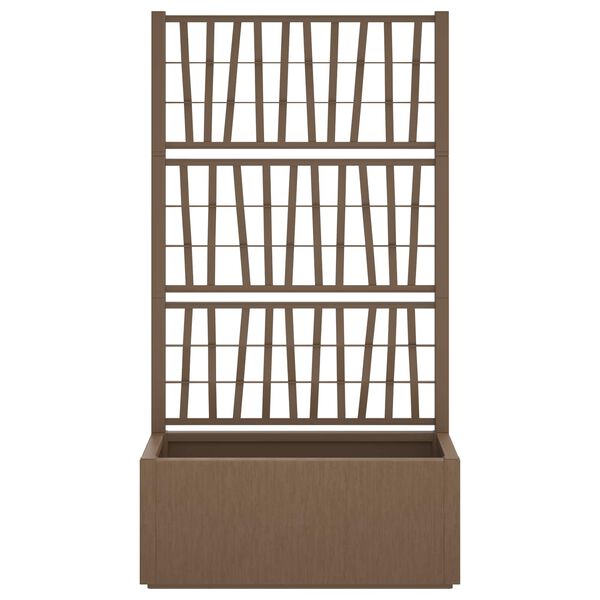 vidaXL Bac &agrave; fleurs avec Treillis Marron 80 x 36 x 140 cm PP