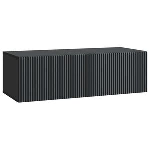 vidaXL Meuble TV mural Noir 98 x 41 x 30 cm Bois d'ing&eacute;nierie