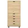vidaXL Cabinet roulant Marron 53 x 39 x 103 cm Bois de Pin Massif