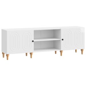 vidaXL Meuble TV Blanc brillant 150 x 31 x 50 cm Bois d'ing&eacute;nierie