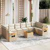 vidaXL Salon de jardin 11 pcs avec coussins beige r&eacute;sine tress&eacute;e