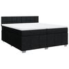 vidaXL Sommier &agrave; lattes de lit avec matelas Noir 200x200 cm Tissu