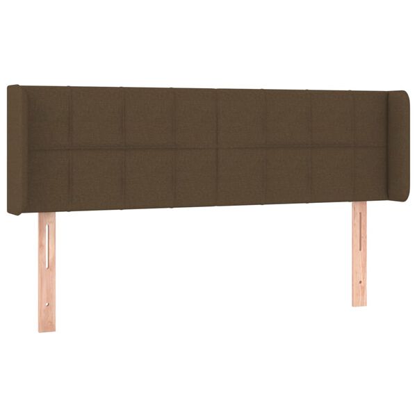 vidaXL Tête de lit à LED Marron foncé 147x16x78/88 cm Tissu