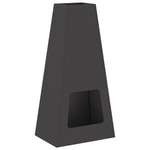vidaXL Brasero Noir 50 x 35 x 100 cm Acier patin&eacute;
