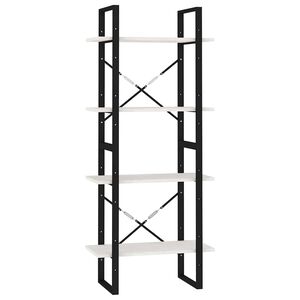 vidaXL Biblioth&egrave;que &agrave; 4 niveaux Blanc 60x30x140 cm Bois de pin massif