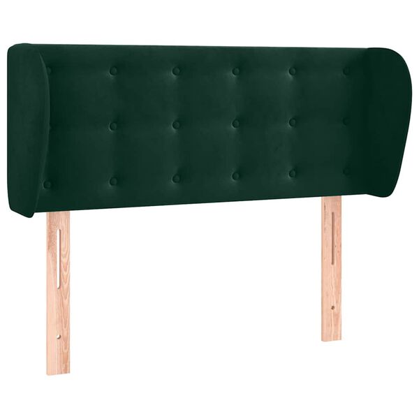 vidaXL T&ecirc;te de lit avec oreilles Vert fonc&eacute; 103x23x78/88 cm Velours