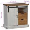 vidaXL Buffet HALDEN porte coulissante blanc 80x40x80 cm bois massif