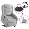 vidaXL Fauteuil inclinable &eacute;lectrique gris nuage tissu